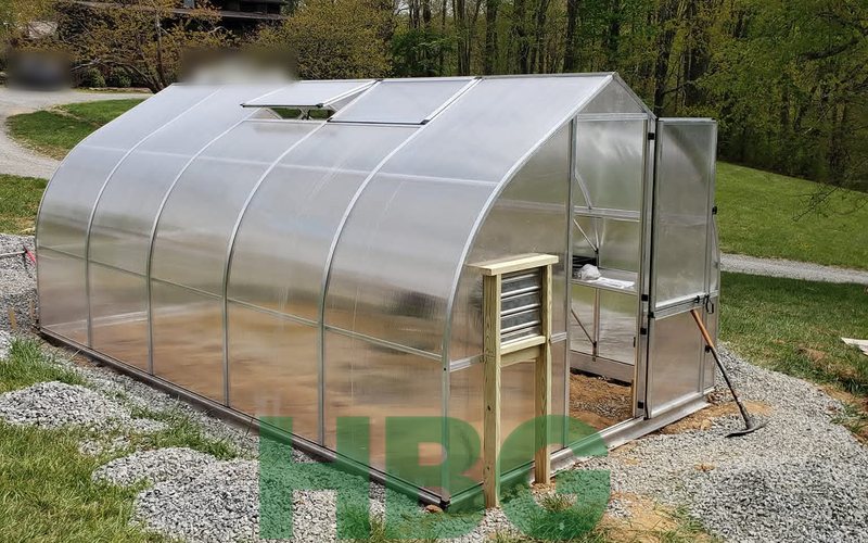 Riga V greenhouse built by HBGreenhouses in Alleghany County, NC