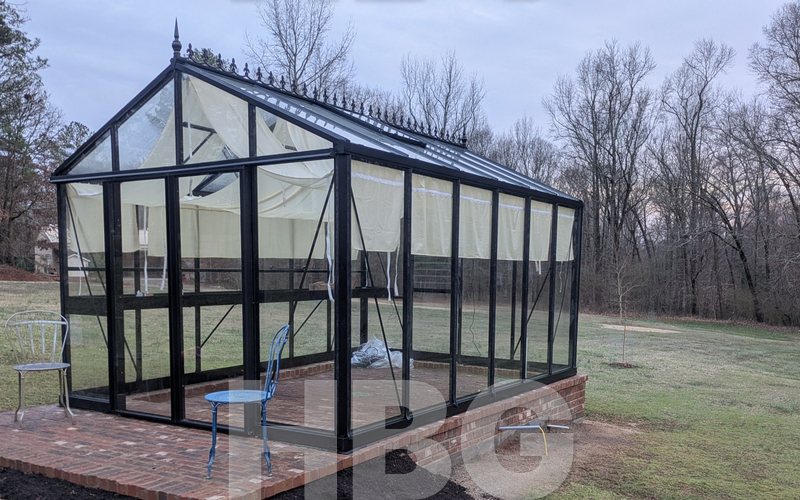 Royal Victorian VI34 greenhouse with an all-glass roof in Jackson County, GA