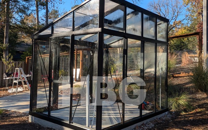 Modern M23 greenhouse built by HBGreenhouses in Orange County, NC