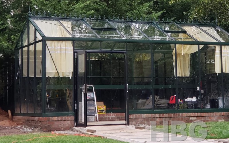 Royal Victorian VI36 all-glass greenhouse on brick in the Richmond area, VA