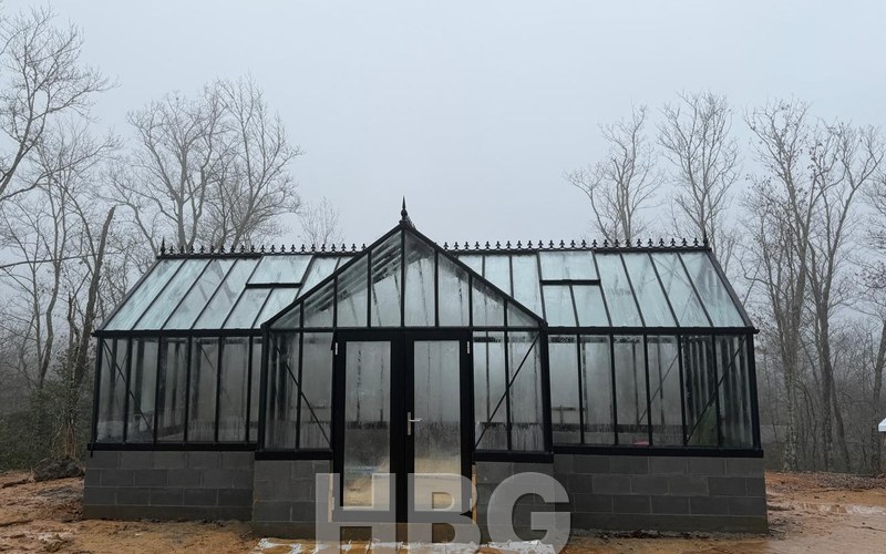 Custom Orangerie greenhouse built by HBGreenhouses in Sevier County, TN